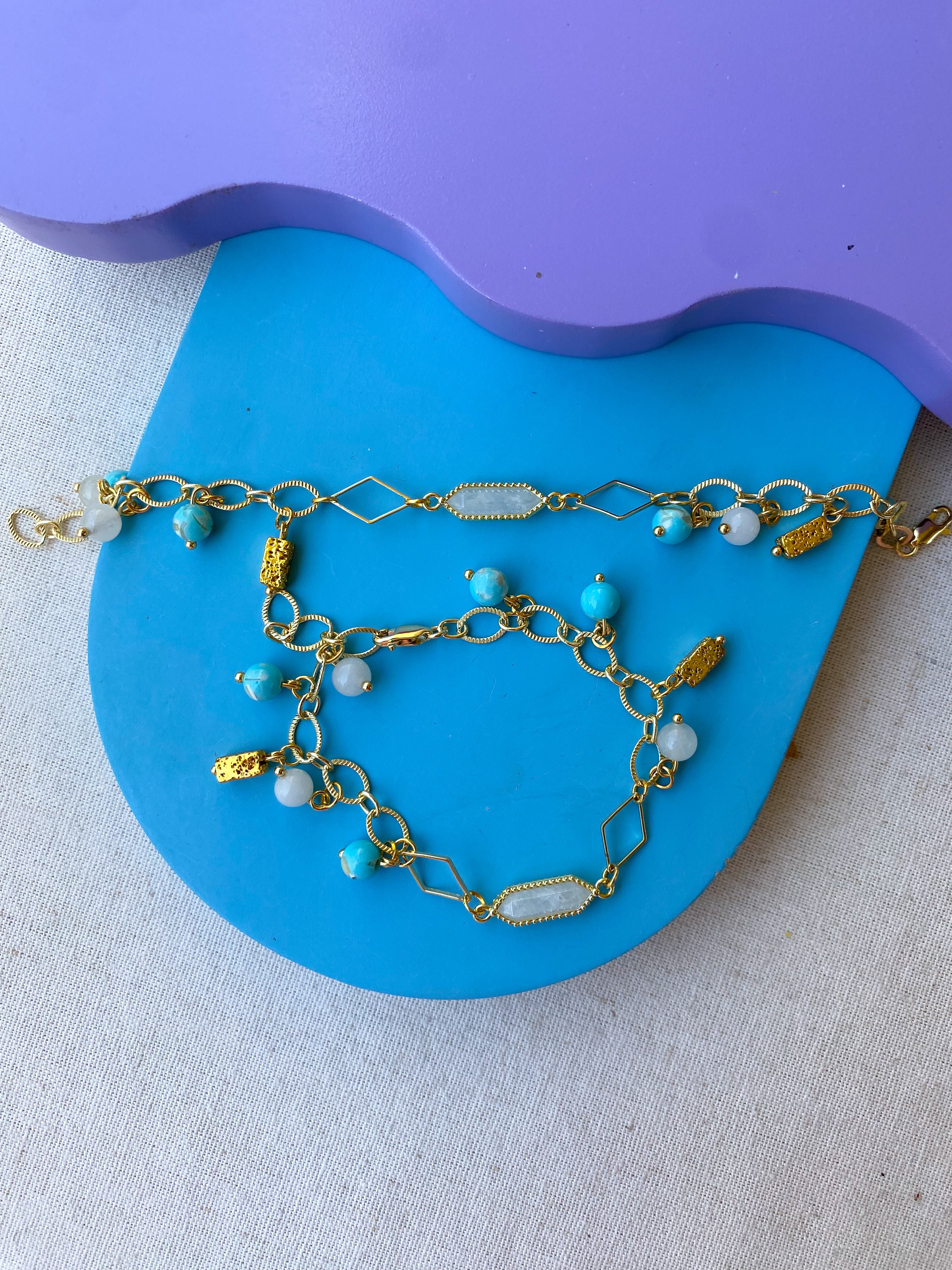 Diamond White X Turqoise Bracelet