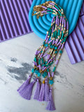 Lavender Burst Tassel Necklace