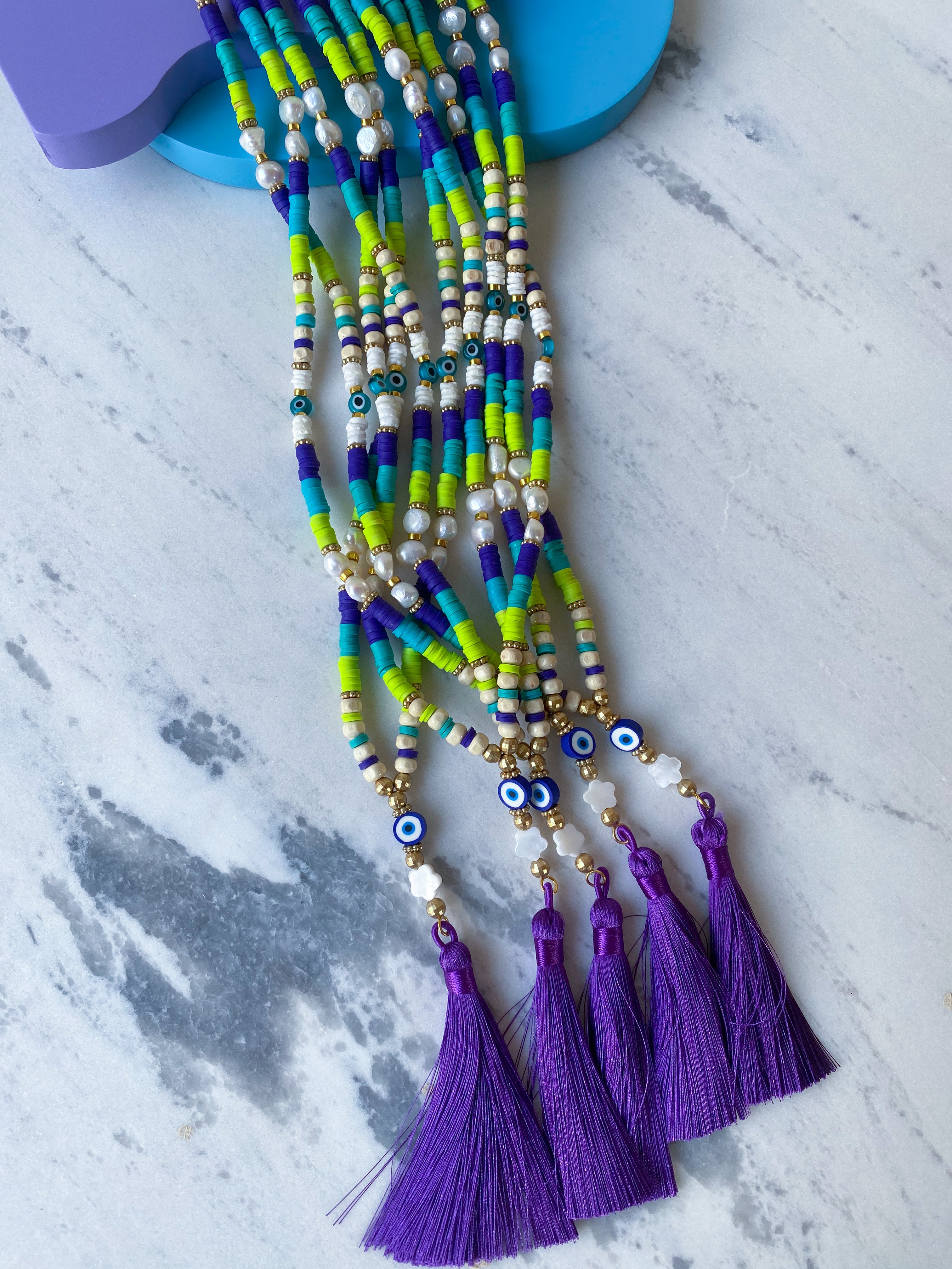 Lime zist Tassel Necklace