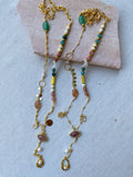 Peach & Mint Y shape necklace