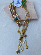 Peach & Mint Y shape necklace