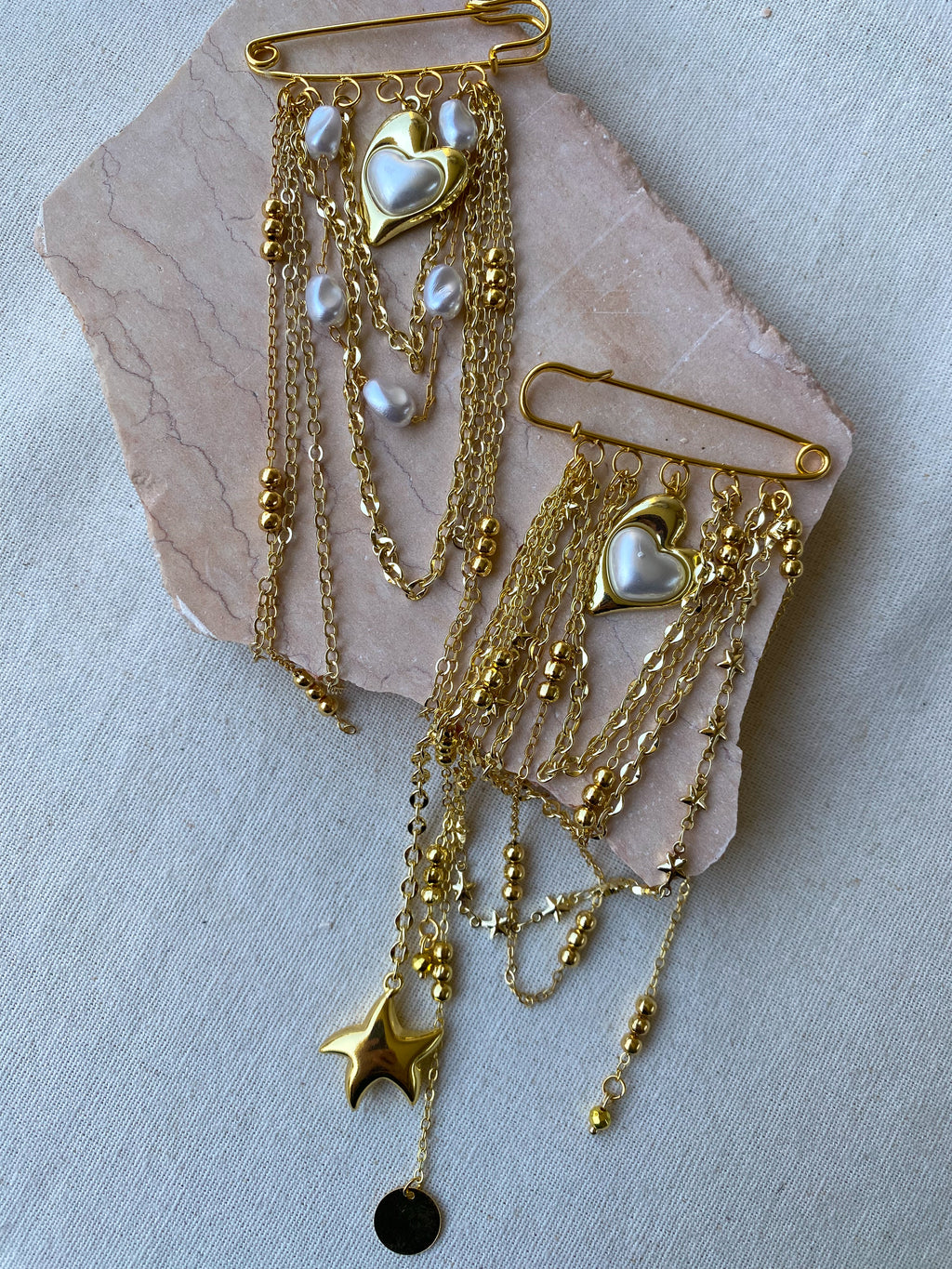 Pearl Heart Brooch