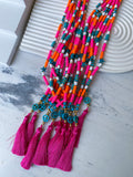Pink Pop Tassel Necklace