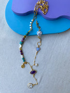 Purple Y shape Necklace