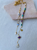 Purple Y shape Necklace